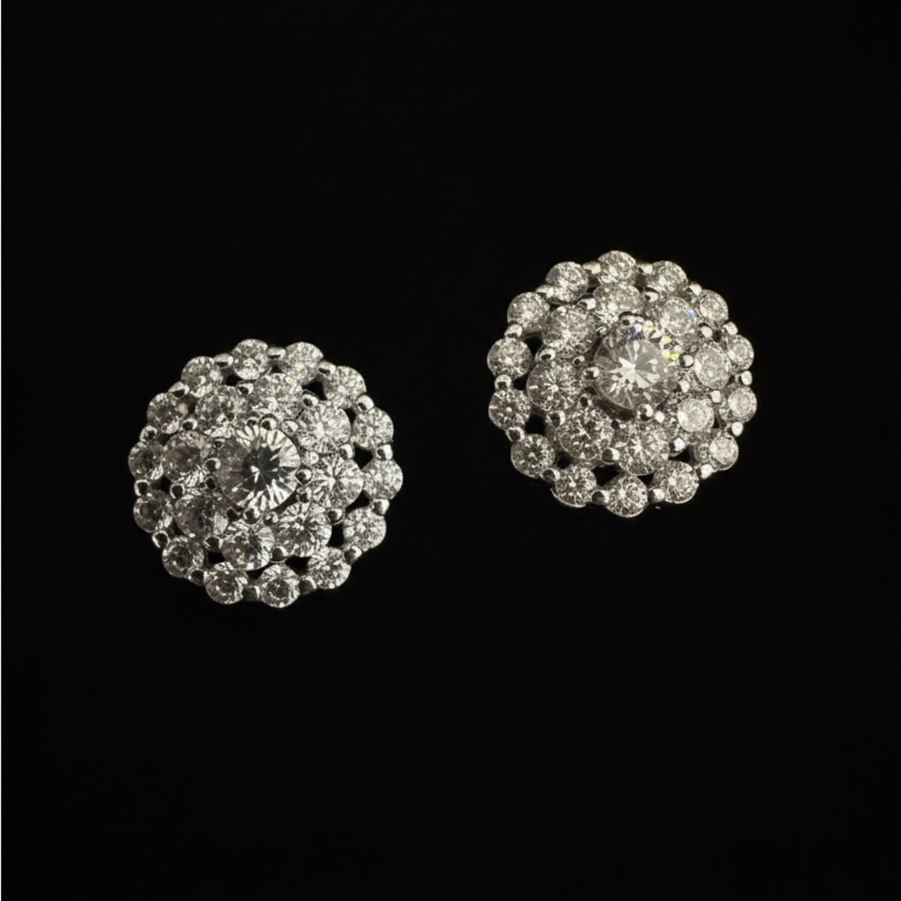 Elegant sterling Silver Stud‎ Earrings